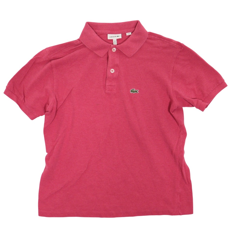 Lacoste Polo Shirt Short Sleeve Pique Classic Pink Cotton Youth Juniors 16